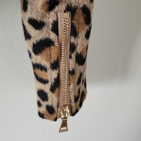 ANN TAYLOR | Animal Print Moto Jacket Wool Sz XS - Picture 5 of 8